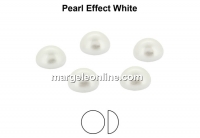 Preciosa, crystal pearl cabochon, white, 8mm - x4