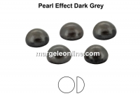 Preciosa, crystal pearl cabochon, dark grey, 3mm - x4