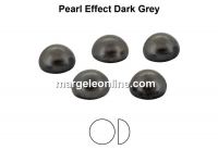 Preciosa, crystal pearl cabochon, dark grey, 6mm - x4