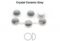 Preciosa, crystal pearl cabochon, ceramic grey, 6mm - x4