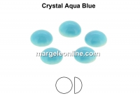 Preciosa, crystal pearl cabochon, aqua blue, 6mm - x4