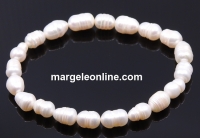 Elastic bracelet made of white freshwater pearls 8-10mm