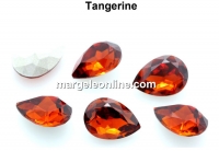 Ideal crystals, fancy drop, tangerine, 14x10mm - x2