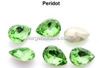 Ideal crystals, fancy drop, peridot, 10x7mm - x4