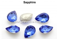 Ideal crystals, fancy drop, sapphire, 10x7mm - x4