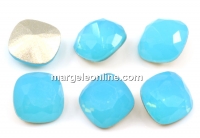 Ideal, fancy square, caribbean blue opal, 8mm - x2