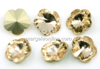 Ideal crystals, fancy flower, light peach, 10mm - x1