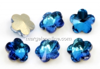 Ideal crystals, fancy flower, bermuda blue, 6mm - x2