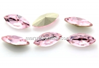 Ideal navette, fancy chaton, light rose, 10mm - x4