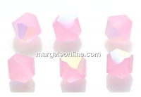 Preciosa, bicone bead, pink sapphire AB Matt, 4mm - x40