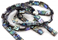 Margele sidef natural Abalone, scoica paua, patrat, 12x12mm