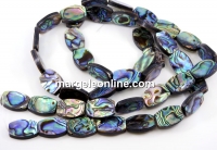 Abalone natural pearl beads, paua shell, oval rectangle, 18x13mm