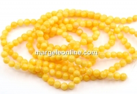 Yellow pearl beads, round, 5.5mm