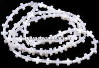 White natural pearl beads, cross, 10x7.5mm