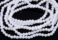 Sirag margele cristal, biconic fatetat, white alabaster, 4mm