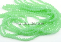 Crystal bead string, faceted biconical, chrysolite opal, 4mm