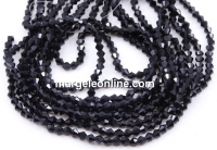 Sirag margele cristal, biconic fatetat, negru jet, 4mm