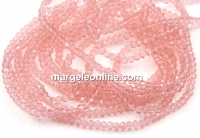 Sirag margele cristal, rondele fatetate, vintage rose, 3.5x2.5mm