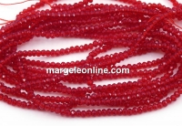 Crystal bead string, faceted rounds, light siam, 3x2.2mm