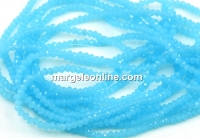 Crystal bead string, faceted rounds, turquoise opal, 3x2mm