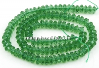 Crystal bead string, diamond cut, green, 6mm