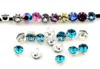 Swarovski, chaton mesh montees blue zircon, 2.6mm - x20