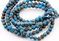 Calsilica blue jasper, super, round, 6mm