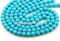 Mallorca type pearls, round, dreamy turquoise, 6mm
