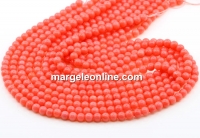 Coral beads, coral, round, grade A, 4.5mm