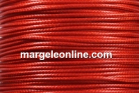 Waxed silk cord for bracelets, red, 0.8mm - 160m spool