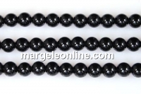 Onix, negru, rotund, 3.5mm