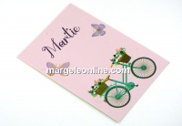 Cardboard for bracelets, mint green bicycle, 11x7.5cm-x20