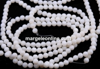 White shell beads, round, 6mm