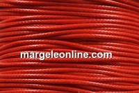 Spool of waxed silk cord for bracelets, intense red, 1mm - 75m