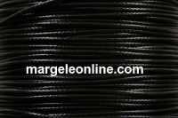 Spool of waxed silk cord for bracelets, black, 1mm - 75m