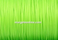 Waxed silk cord for bracelets, neon lime, 1mm - 5m