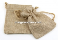 Textile bag, natural beige, 9x6.5cm - x5