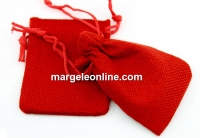 Textile bag, red, 9x6.5cm - x5