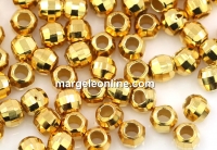 Decorative beads, 925 silver plated with gold, 3mm - x10