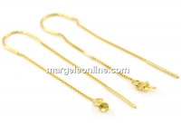 Tortite earrings with chain and cup, silver 925 gold-plated - x1per