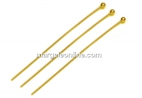 Ball pins, silver 925 gold plated, 40mm - x5