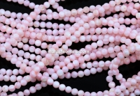 Pink mother-of-pearl beads, round, 4mm