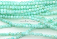 Pastel marine green mother-of-pearl beads, round, 4mm