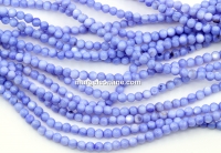 Sky blue mother-of-pearl beads, round, 4mm