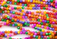 Multicolor mother-of-pearl beads, round, 4mm