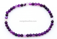 Purple striped agate elastic bracelet, 4mm