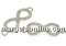 Link, infinity, crystals, rhodium-plated 925 silver, 18mm - x1