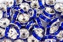 Spacer Rhinestone albastru cobalt, 8mm - x10