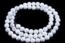 White howlite, round, 6.5mm