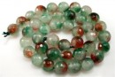 Jade, faceted round, ruby green, 10mm
